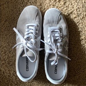 Grey suede one star converse lace ups